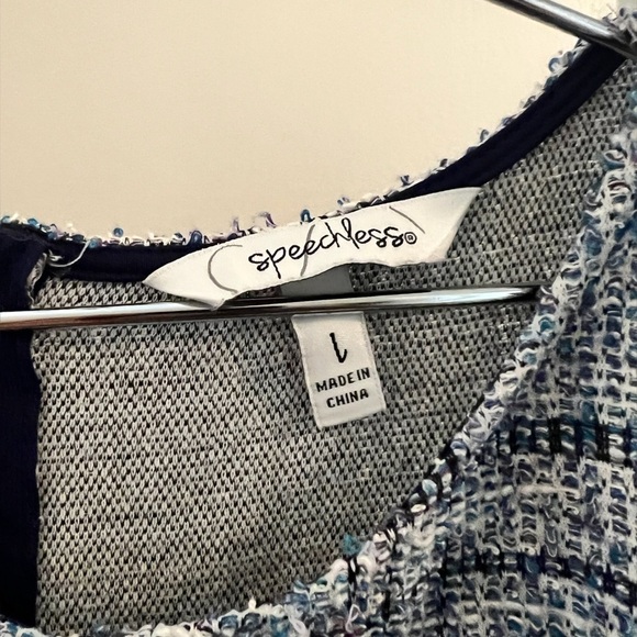 Speechless Blue and White Textured Dress - Picture 5 of 12